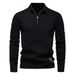 Pure Cotton Sweater Men's Stand-up Collar Half-zipper Slim-fitting Men's Knitted Sweater Top_viptrois.com