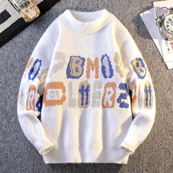 Pure Cross-Border Foreign Trade Knitted Sweater Men's Autumn Winter New Fashion Pullover Long Sleeve_viptrois.com