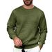 Cross-border Spring And Autumn Men's Casual Long-sleeved Sports Simple Round Neck Small Checkered Texture Pullover Sweater Men_viptrois.com