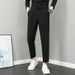 Men's Quick Drying Straight Leg Trousers Summer Casual Thin Ice Silk Cropped Dress Trousers for Spring And Autumn Style_viptrois.com