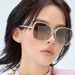 New Fashion Large Square Frame Polarized Sunglasses For Women Inlaid Pearl Sunglasses For Women High End Glasses_viptrois.com