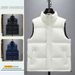 Oversized Quilted Vest Sleeveless Jacket With Side Pockets Thickened Cotton Blend Anti-Wrinkle Polyester Lining Unisex Layering Essential_viptrois.com