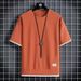 Men's Clothing Waffle Short Sleeved T Shirt Summer Thin Loose Versatile Casual T Shirt Half Sleeved Top_viptrois.com