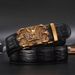 Apparel Accessories Buckle Belt Cowhide Shiny Large Crocodile Pattern Casual Belt Men's Personality Business Belt_viptrois.com