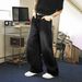 Cross Border American High Street Retro Street Fashion Black Loose Wide Leg Straight Casual Jeans_viptrois.com
