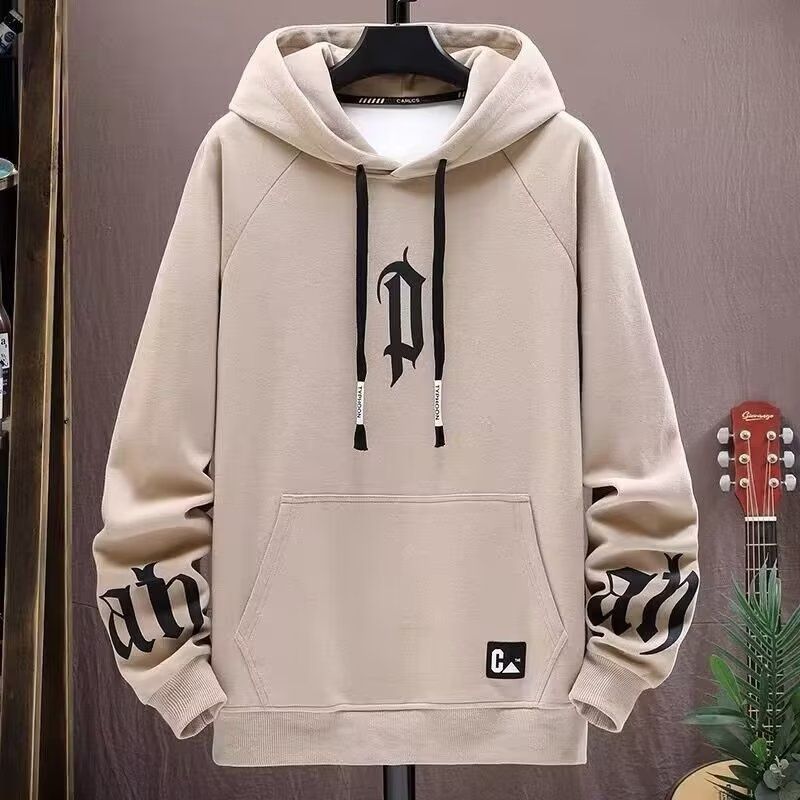 Men's Clothing Brand Hooded Sweatshirt Men's Autumn Loose Letter Print Design Tops Retro High Street Handsome_viptrois.com