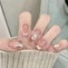 Beauty & Health Love Hollow Bow Pink Leopard Print French Versatile Detachable Wearable Nail Art Nail Pieces 24 Pieces_viptrois.com