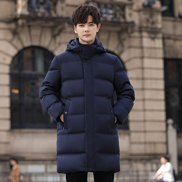 Men's Clothing Down Jacket Men's Medium And Long Thickened Enlarged Slim Fit Fashionable Dad's Outfit Middle Aged Grandfather Down Jacket_viptrois.com