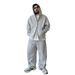 Large Zipper Hooded Autumn Men's Short Sweatshirt Top Gray Casual American Loose Fashion Versatile Set_viptrois.com