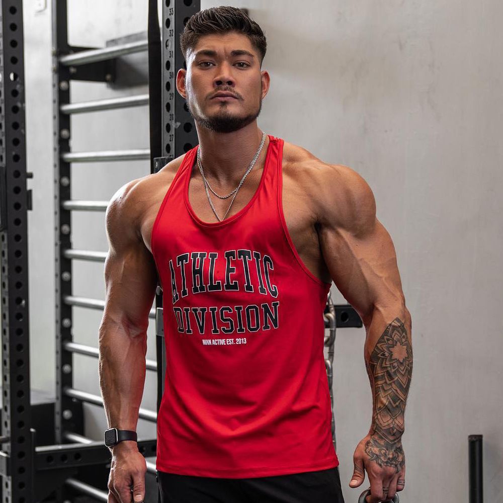 Men's Clothing Summer Vest Men's Printed Loose Sports Large Size Round Neck Top Trend_viptrois.com