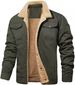 Men's Clothing Men's Workwear Jacket With Fleece Lining - Cotton Casual Jacket For Autumn, Winter & Spring - Multi-Pocket Utility Coat_viptrois.com