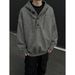 Hooded Knitted Men's Autumn/Winter Loose Sweater With Half Open Button_viptrois.com