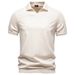 Breathable Tencel Polo Shirt For Men, Soft & Silky Casual Business Tee With Classic Seagull Collar, Comfort-Fit Short Sleeve Top_viptrois.com