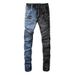 Men's Clothing European And American Style High Street Mandarin Duck Color Men's Trendy Motorcycle Jeans Men's Elastic Slim Stitching Men's Pants 1053_viptrois.com
