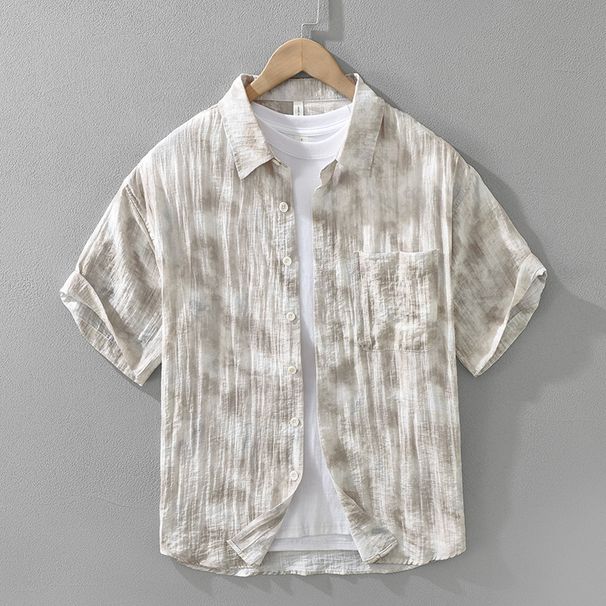 Trendy Printed Short Sleeved Shirt For Men, Fashionable And Versatile, Artistic And Casual Loose Top_viptrois.com