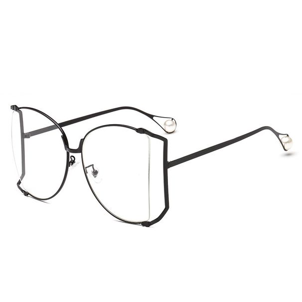 Two Circles Fashion Large Frame Pearl Leg Women's Sunglasses Metal Hollow Colorful Sunglasses Glasses 202045_viptrois.com