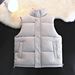 Men's Winter Fleece Vest With Stand Collar, Slim Fit Zip Up Jacket For Casual Outwear, Lightweight Warm Layering Piece_viptrois.com
