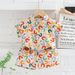 Cross Border Boy Summer Short Sleeved Children's Flower Shirt Full Print Letter Short Sleeved T Shirt Shorts 2 Piece Set_viptrois.com