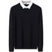Two-Piece For Men Winter New Pullover Shirt Collar Trendy Warm Slim Fit Base Layer Men's Knitted Sweater Custom_viptrois.com