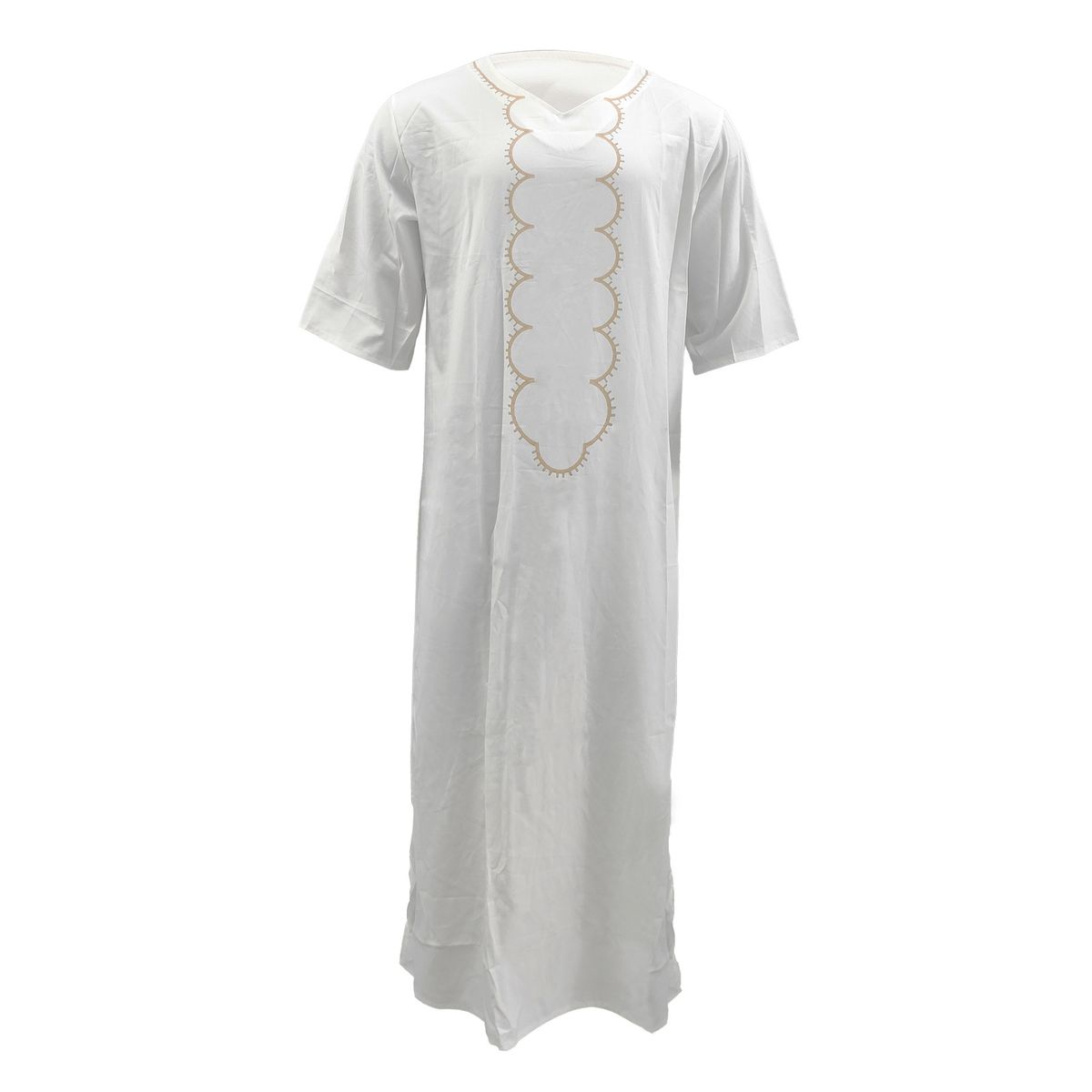 Men's Clothing New Ethnic Loose Casual V Neck Mid Sleeve Jumpsuit_viptrois.com