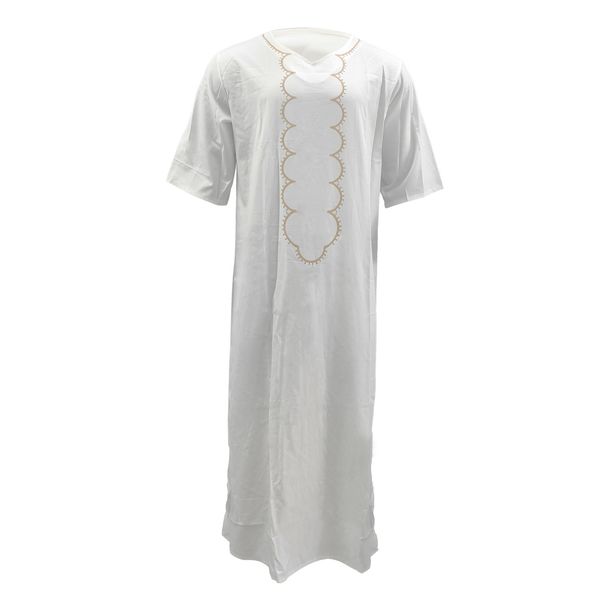 Men's Clothing New Ethnic Loose Casual V Neck Mid Sleeve Jumpsuit_viptrois.com