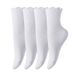 Women's socks Women's lovely pleated ankle socks autumn winter cotton socks with wooden ear lace midtube socks women's solid color_viptrois.com