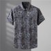 Large Men's Short Sleeved Fat Guy, Summer Thin Digital Printed Shirt, Fat, Plus Size, Slightly Elastic Trend_viptrois.com