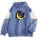 American Style Color Block For Men, Loose Fit, Niche Bunny Print Pullover, Cool Outerwear Sweatshirt_viptrois.com