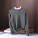 Pure Autumn Winter New Men's Crew Neck Sweater Long Sleeve Knitwear Solid Color Loose Pullover Base Shirt_viptrois.com