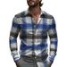 Versatile Wear Grid Stripe Mens Shirt Spring Single Breasted Lapel Design New Daily Fashion Casual Loose Comfortable Business_viptrois.com