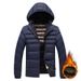 Rib Clothes, Cotton-padded Clothes For Men, Slim-fit Removable Hats, Piled Thickened Hooded Jackets For Men_viptrois.com