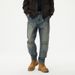 Men's Clothing Jeans Workwear Multi Pocket Trousers New Retro Distressed Washed Straight Harem Jeans _viptrois.com