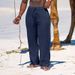 Premium Products 2025 Hot Selling Summer Men's Straight Tube Breathable Cotton Linen Loose Casual Sports Pants_viptrois.com
