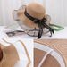 Wide Brim Bowknot Ribbon Beach For Women Summer Outdoor Sunshade Fashion Round Top Straw Hat Trendy_viptrois.com