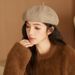 New Large Head Circumference Beret For Women 2024 Korean Version Simple Solid Color Autumn Winter Fashion Artistic_viptrois.com
