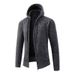 Men's Zip-Up Hooded Fleece Sweatshirt - Casual Warm Pullover With Stand Collar, Soft Knit Fabric, Lightweight & Comfortable For Autumn_viptrois.com