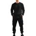 Men's Autumn Winter Heavyweight Jacquard Sweatshirt Set Casual Sportswear Two Piece Set_viptrois.com