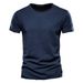 2025 Summer Hot Selling Men's Solid Color Bamboo Cotton Round Neck Short Sleeve T-shirt Bilingual Notes_viptrois.com