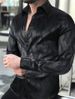 Men's Clothing Fashion Print Abstract Long Sleeved Thin Slightly Elastic Shirts_viptrois.com