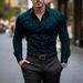 Men's Clothing Spring And Autumn Men's Shirt Youth Breathable Formal Wear Anchor Print Thin Men's Long Sleeved Shirt_viptrois.com