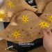 Korean Style ~ Knock Out Piece Embroidery Yellow Daisy Straw Fisherman Hat Female Summer Seaside Sun Protection Straw Hat Folding_viptrois.com