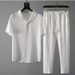 Men's Clothing Casual Suit For Boys Summer New Thin High End Sports Suit Fashionable Short Sleeved Trousers Trendy Light Luxury Suit_viptrois.com