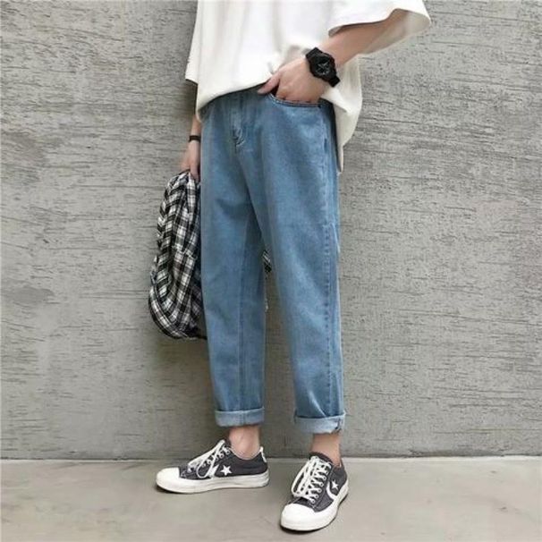 Loom Yellow Mud Dyed Jeans Men's Spring Autumn Loose Straight European And Style High Street Casual Long American Trendy_viptrois.com