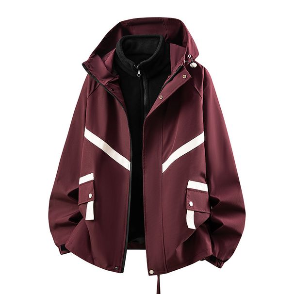 Men's Water-Resistant Fleece-Lined Hooded Jacket – Windproof & Thermal For Hiking, Riding & Outdoor Adventures_viptrois.com