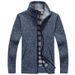 Loom European Size Winter Long Sleeve Stand Collar Fleece Cardigan Sweater Men's Knitted Jacket Cross-Border E-commerce_viptrois.com