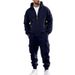 Men's Heavyweight Fleece Hoodie & Jogger Set - Winter Loungewear Relaxed Fit Sweatsuit With Cozy Lining (Khaki, Black, Light Gray, Charcoal, Navy)_viptrois.com