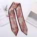 Maple Leaf Versatile Long Strip Small Silk Scarf French Ribbon Women's Hair Band Tie Bag Decoration_viptrois.com