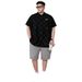 A Plate-sized Man Fills A Short-sleeved Short-sleeved Checkered Polo Shirt With A New Summer Trend. A Fat Man Adds A Plate-sized Top_viptrois.com
