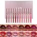 Pudaier Matte Pearlescent Fine Shining Lasting Colorless 12 Color Lip Glaze Lipstick Set_viptrois.com
