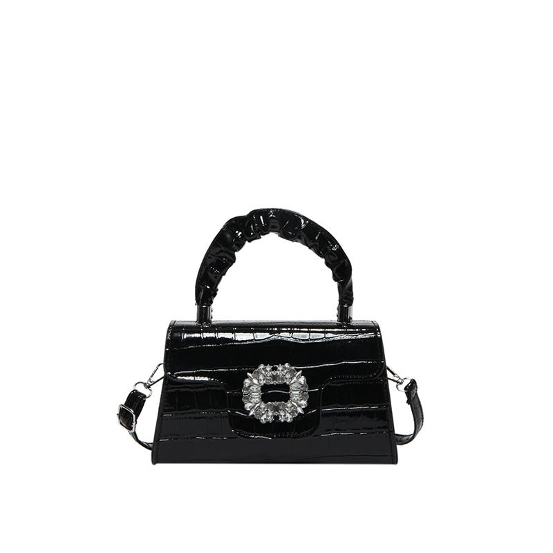 Women's Bags Fashion Diamond Small Square Bag Pleated Handbag Ladies Bag Foreign Temperament Shoulder Messenger Bag_viptrois.com